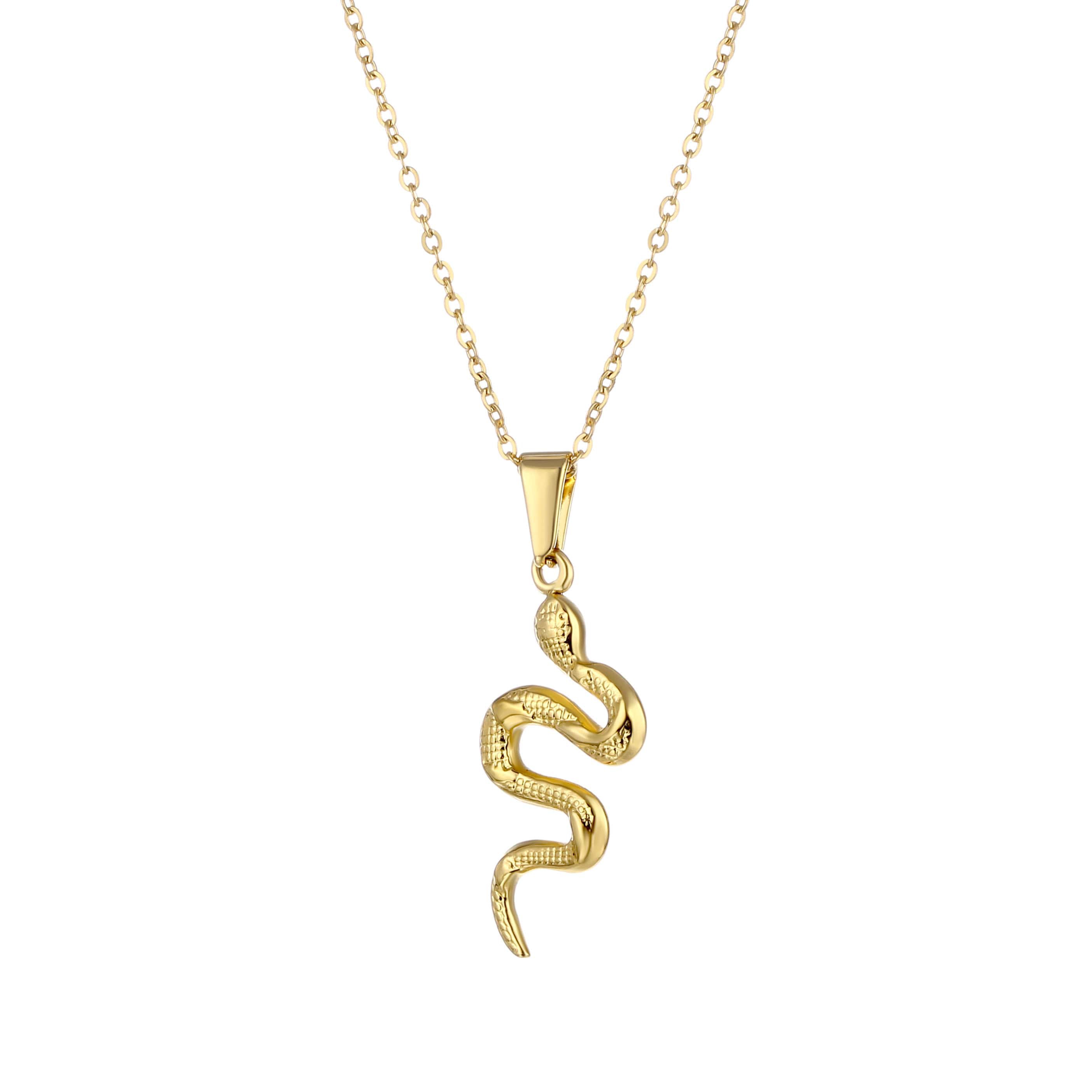 Gold Snake Shape Necklace