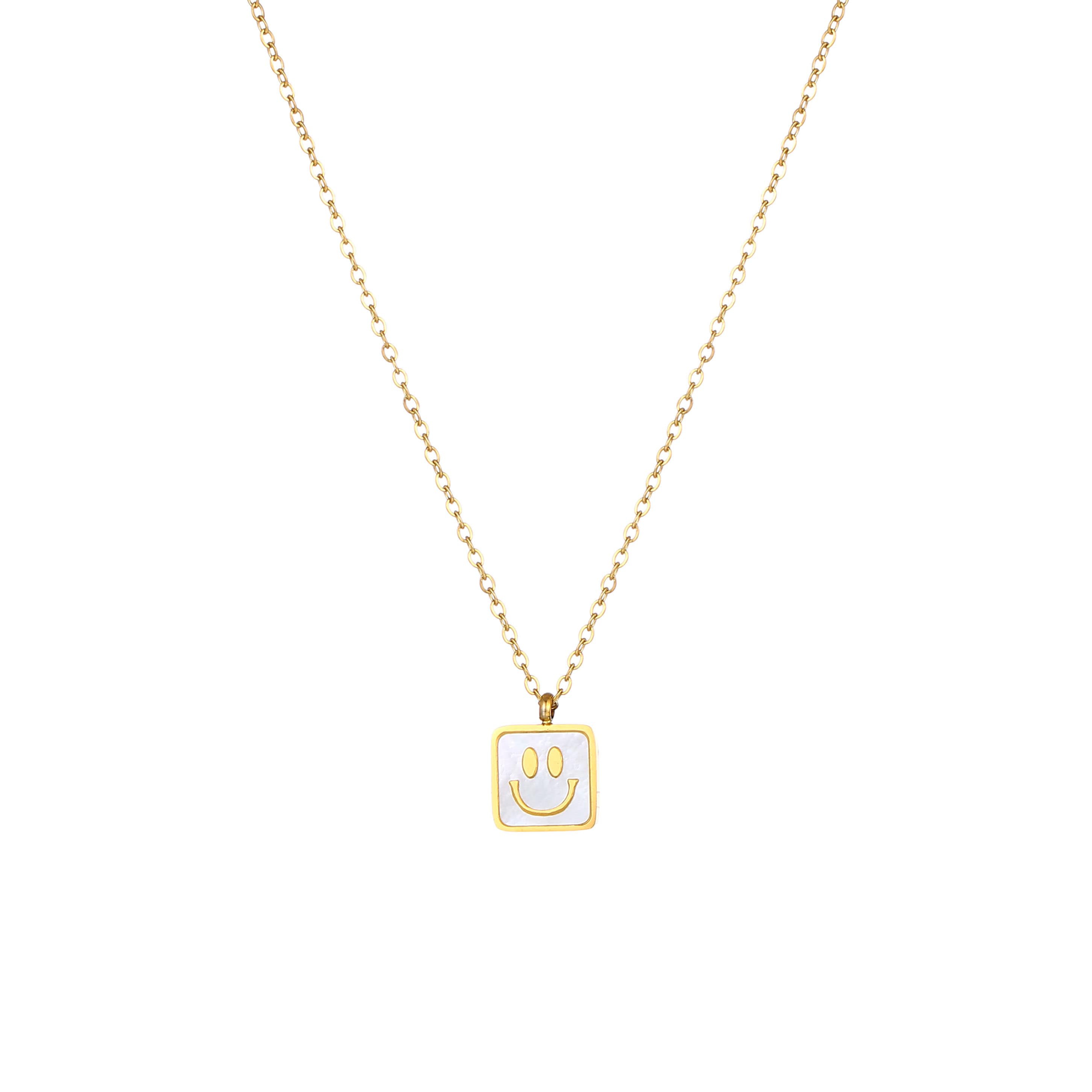 Square Smiley Face Necklace