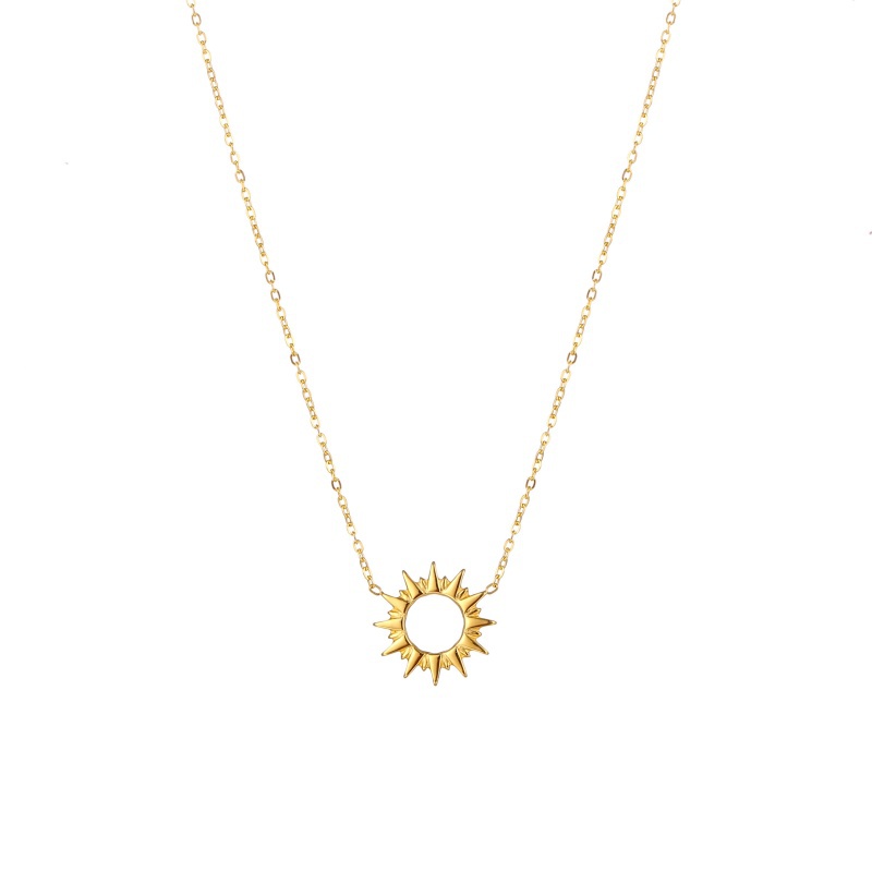 Sunburst Sun Pendant Necklace