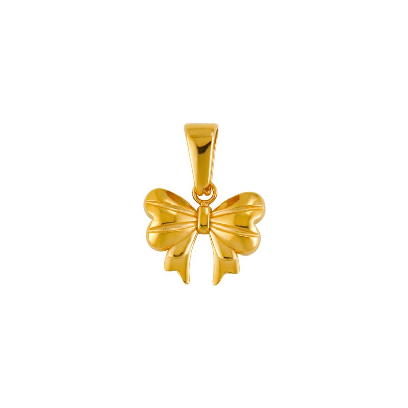 Gold Plated Bow Pendant