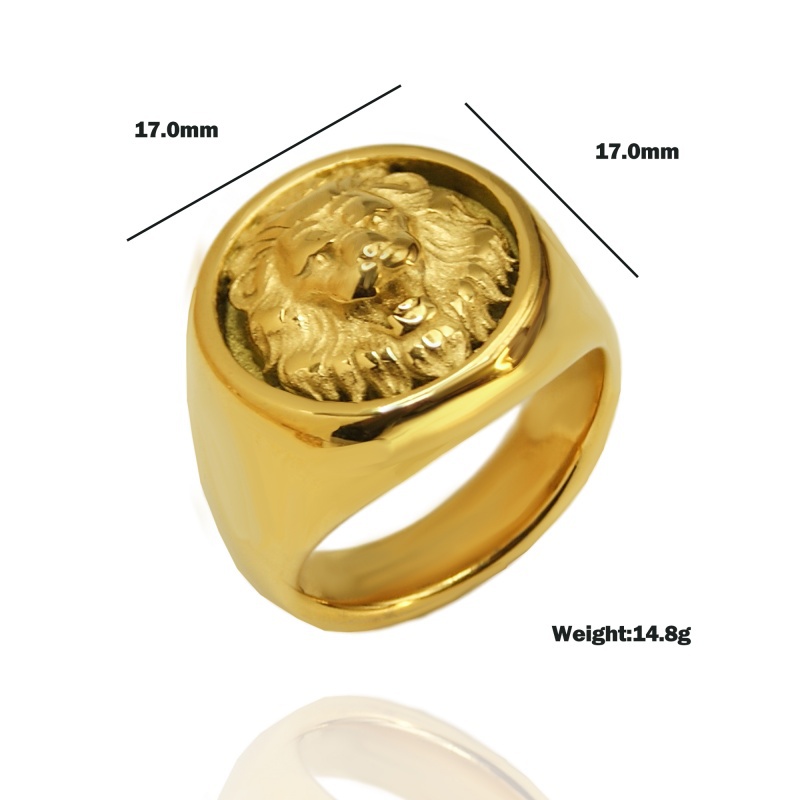 Lion head wide ring