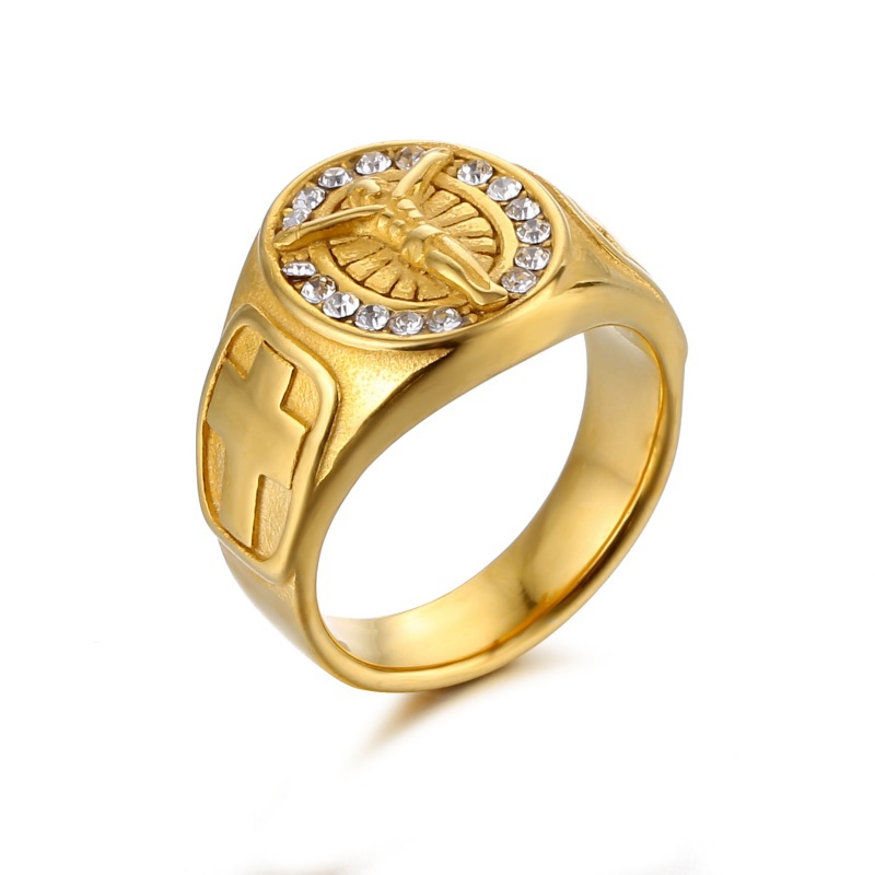 Golden Religious Design Ring