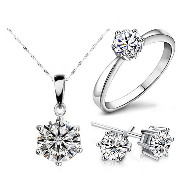 CZ Pendant Earring Ring Set