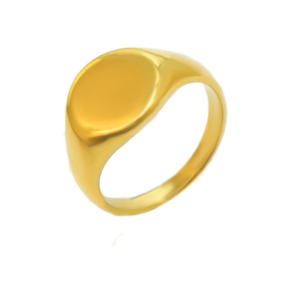 Golden Stainless Steel Signet Ring