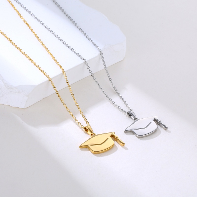 graduation hat shaped necklace