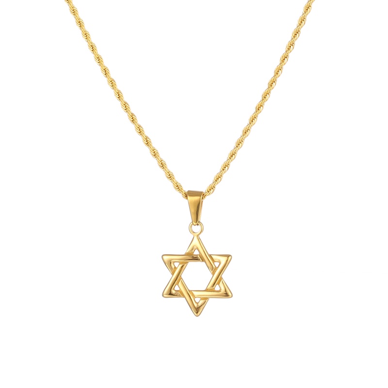 Hexagram Shaped Gold Plated Necklace