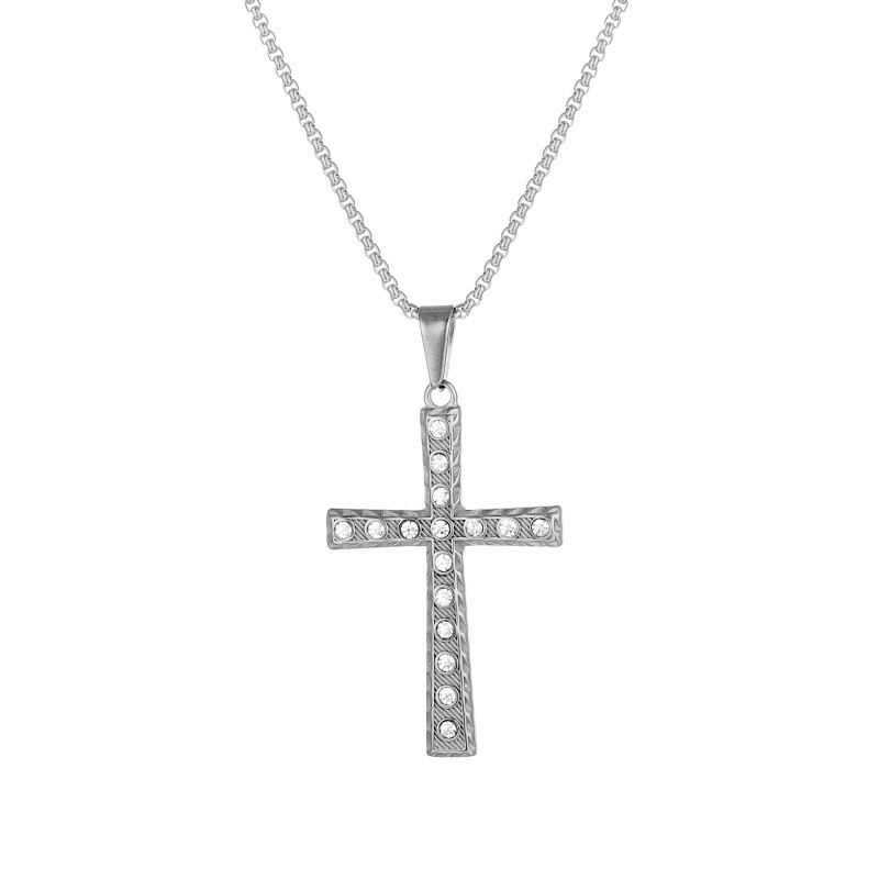 Diamond inlaid Cross Necklace