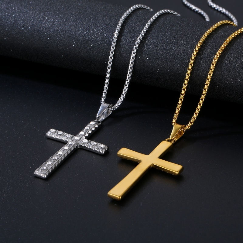 Diamond inlaid Cross Necklace