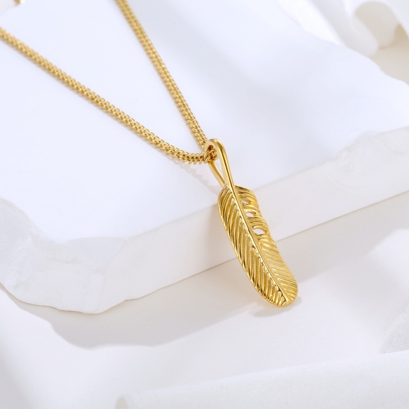 18K Gold Plated Feather Necklace