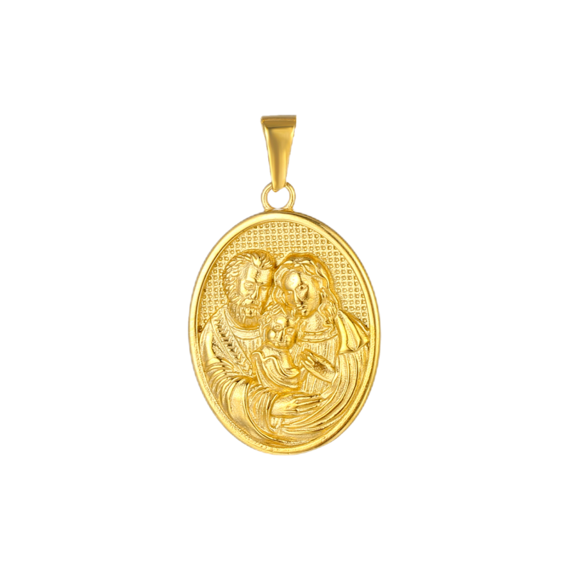 Gold Plated Holy Family Pendant