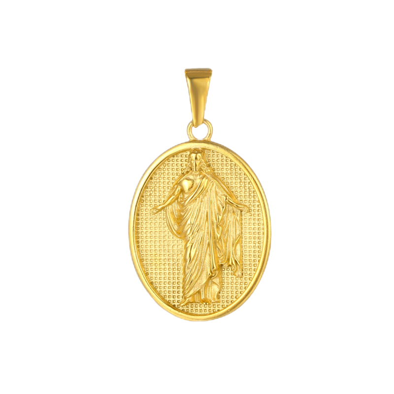 Oval Shaped Jesus Themed Pendant