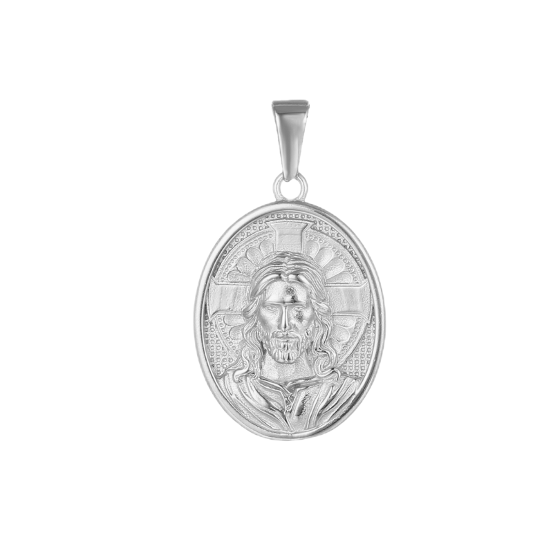 Jesus Head Oval Pendant