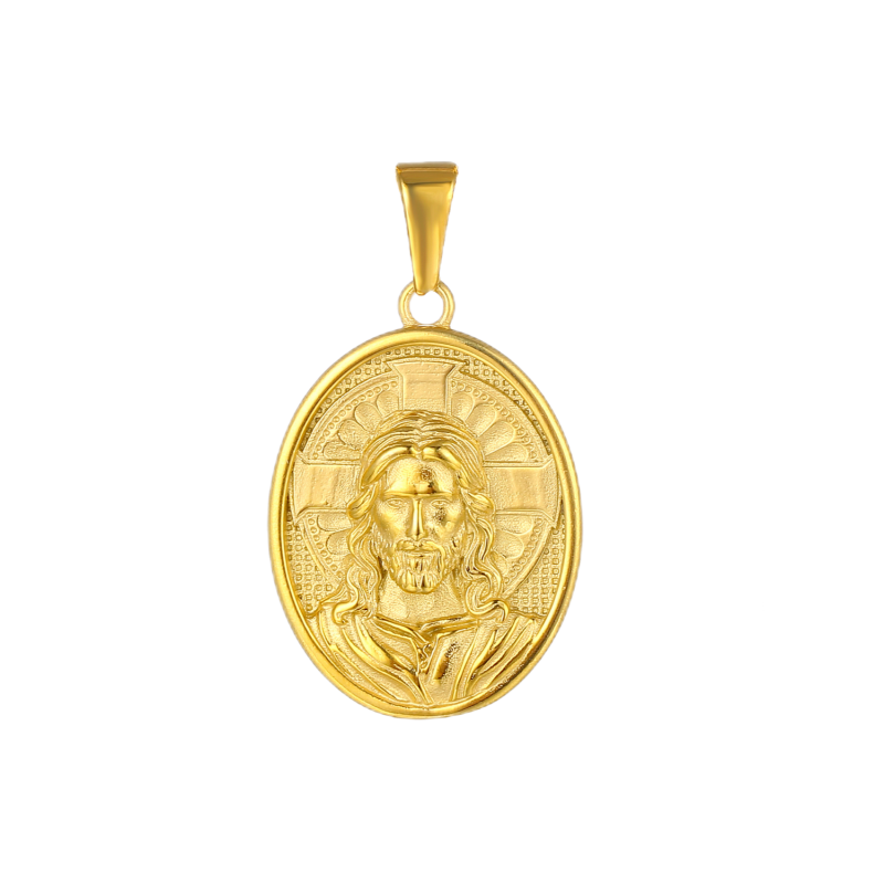 Jesus Religious Oval Pendant