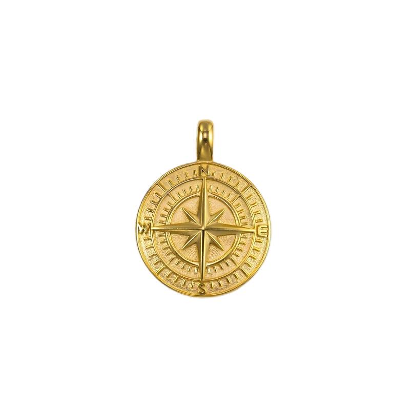 Gold Plated Compass Pendant