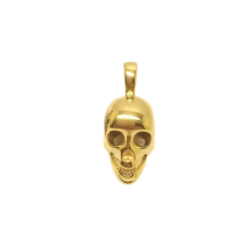 18K Gold Plated Skull Pendant