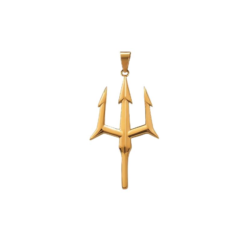 Gold Trident Pendant