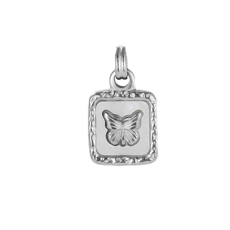 Butterfly Pattern Square Pendant