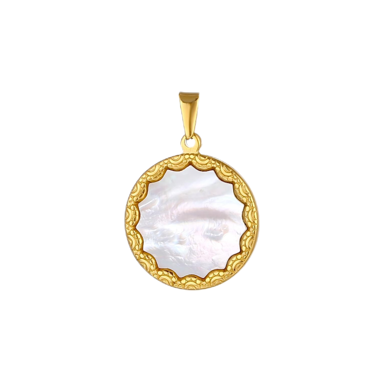 Gold Round Couple Pendant