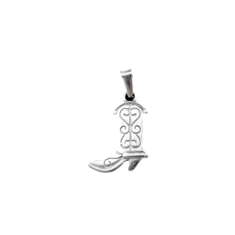 Cowboy Boot Stainless Steel Pendant