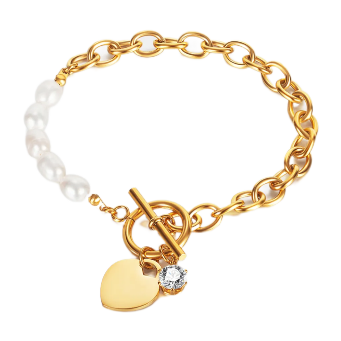 Golden Chain Pearl Bracelet