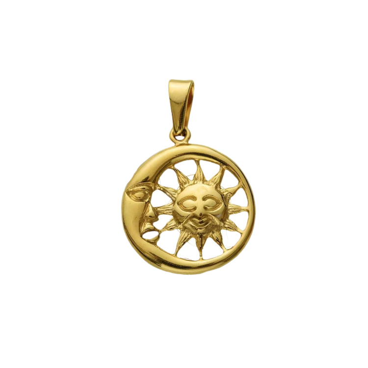 Sun Moon Stainless Steel Pendant