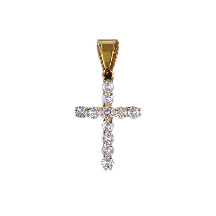 Stainless Steel Cross Diamond Pendant