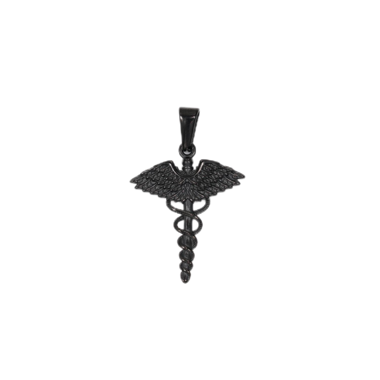 Wing Snake Scepter Stainless Steel Pendant