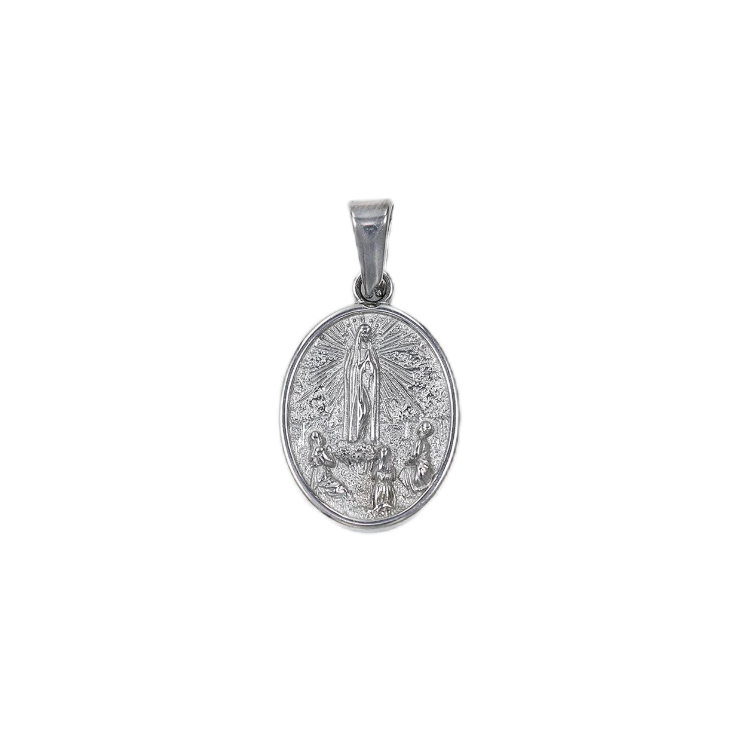 Elegant Oval Virgin Mary Embossed Pendant