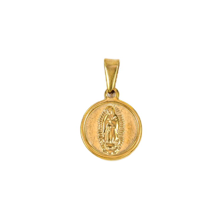 Virgin Mary Stainless Steel Round Pendant