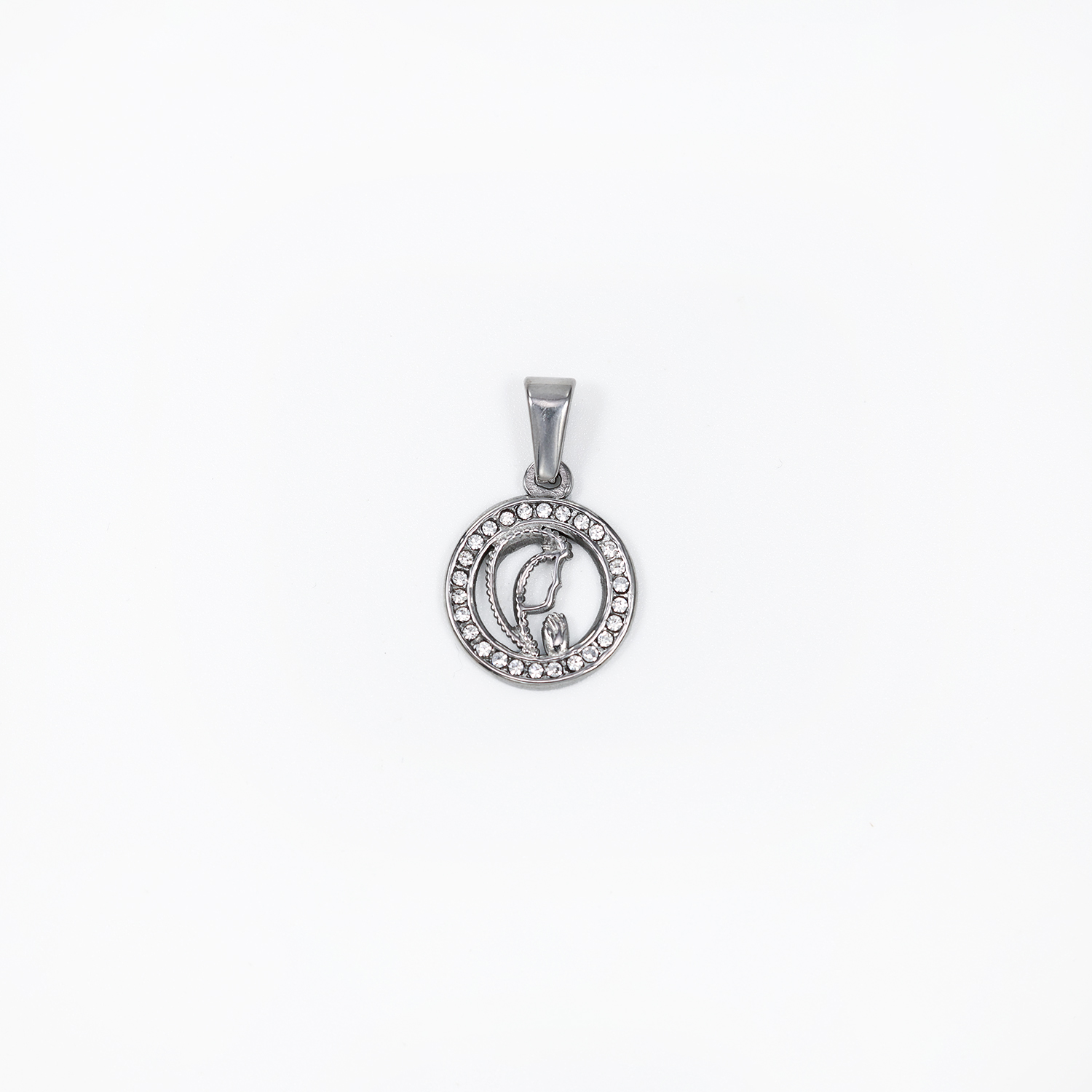 Round Hollow Diamond Pendant