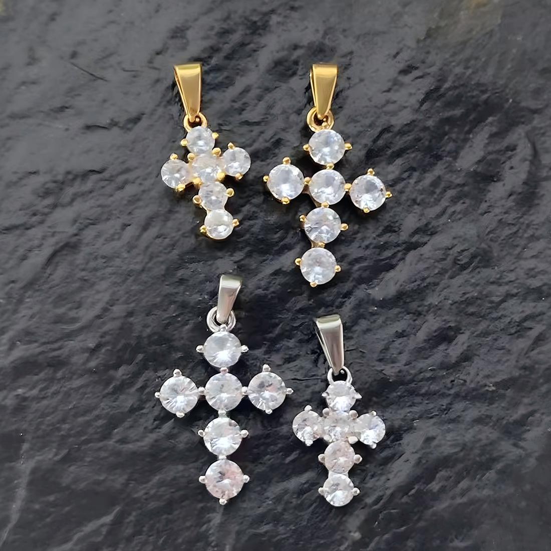 Custom Cross Zircon Pendant