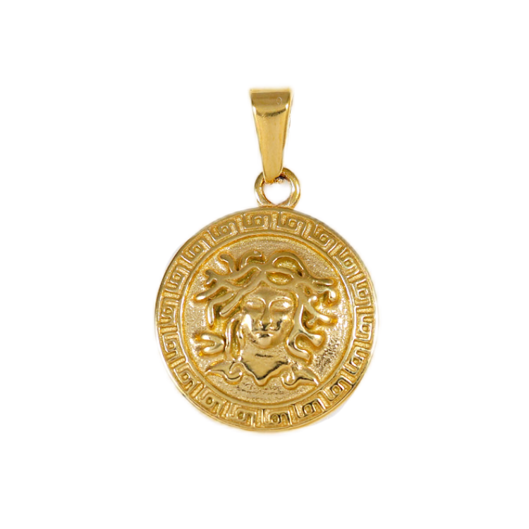 18K Gold Plated Medusa Pendant