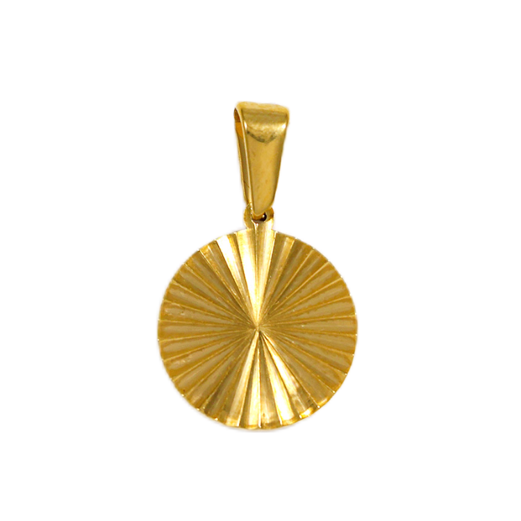 18K Gold Plated  Radial Pattern Pendant