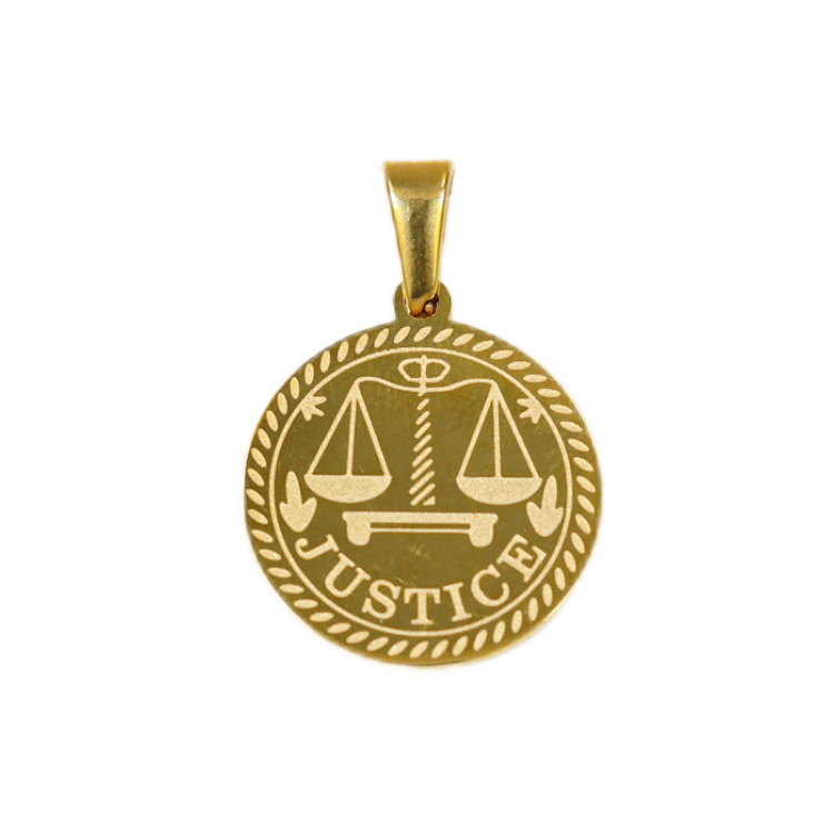 Gold Plated Scales of Justice Pendant