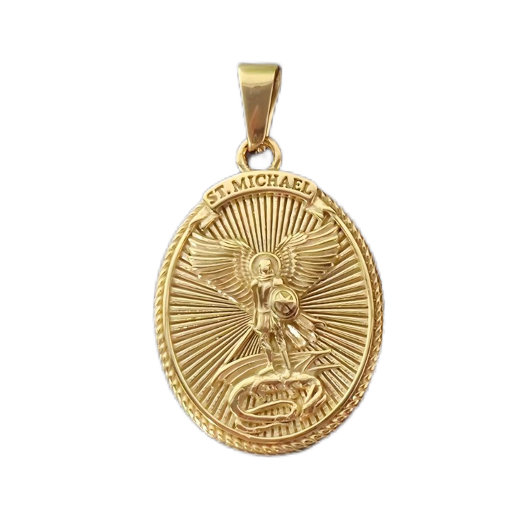 Gold Plated Saint Michael Archangel Pendant