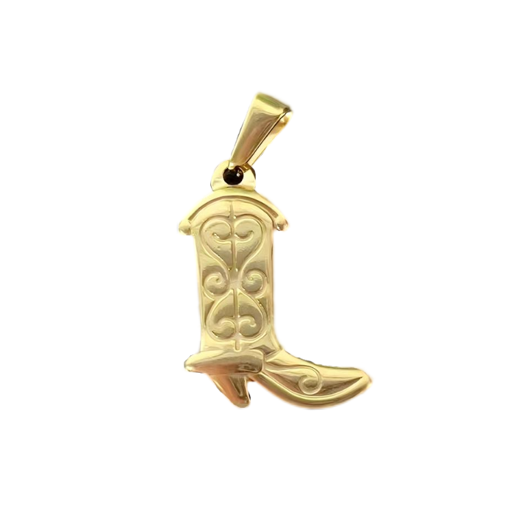 18K Gold Plated Cowboy Boot Pendant