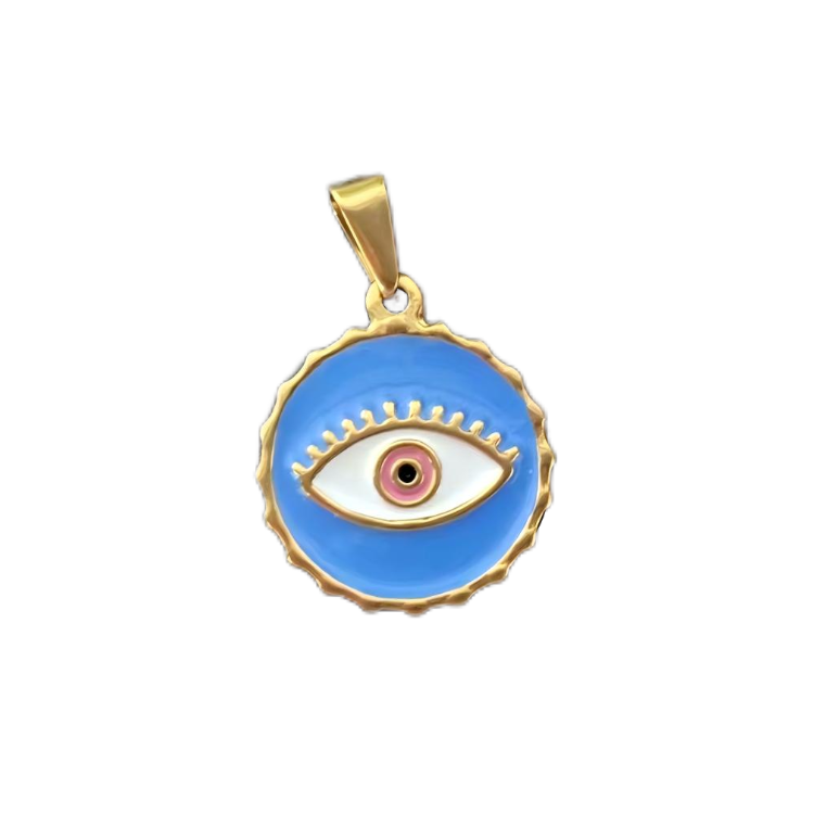 18K Gold Plated Blue Eye Pendant