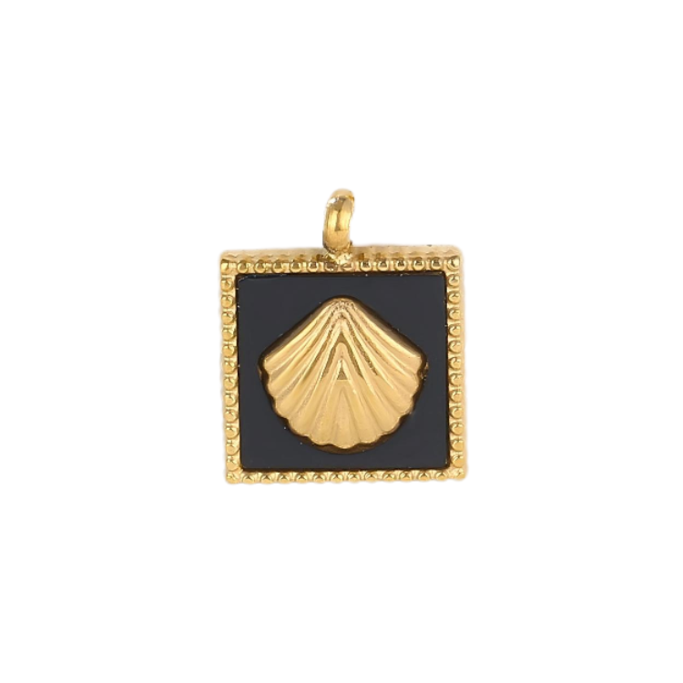 Gold Shell Square Pendant